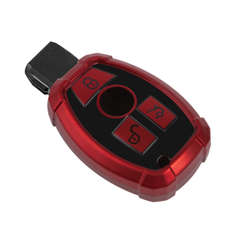 Full Covered Armor Red TPU Remote Fob Key Cover Shell For Mercedes B C E G SLK
