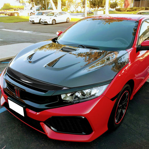 Glossy Black ABS Front Bumper Grille Strip Panel Molding For Civic 2016-2021