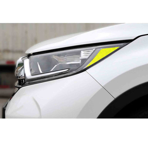 2pcs for Honda CR-V CRV 2017-2021 Yellow Headlight Eyebrow Eyelid Reflective Sticker Trim, Styling Headlamp Eye Lid Warning Safety Reflector Overlay Decal