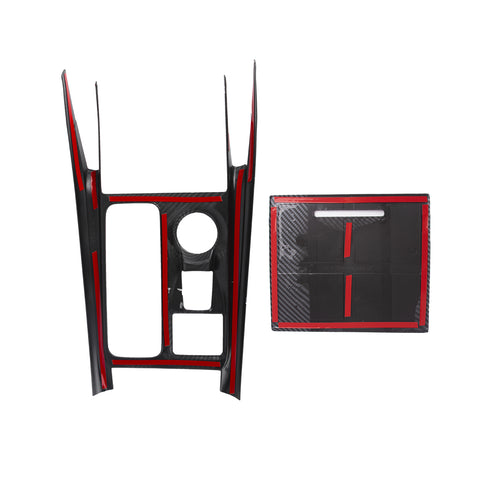 Carbon Fiber Style Center Gear Shift Box Trim Decal For Ford Explorer 2020-2023