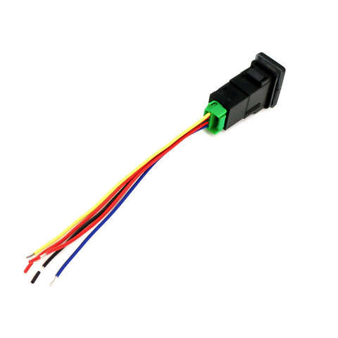 Factory Sepc 33mmx21mm 12V Green & Blue Twin Dual Push Button Switch On Off w/ Lightbar Fog Driving Light LED Background Indicator Light For Toyota Camry Corolla Tacoma Tundra RAV4 etc