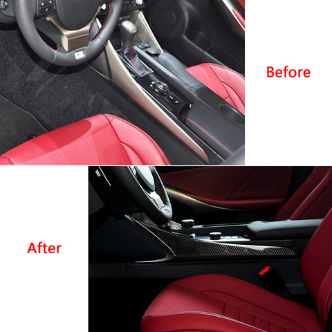 Carbon Fiber Central Console Gear Shift Panel Outer Cover Trim for Lexus IS250 IS300 IS350 2014-2018