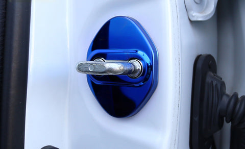 4pcs Blue/Black/Red/Silver Door Lock Cover Stainless Steel Car Door Lock Latches Cover Protector for Toyota Camry 2006-up