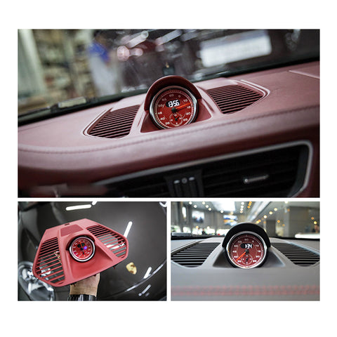 Guard Red / Racing Yellow Dial Gauge Face Cover Trim Sporty Chrono Decorative Overlay for Porsche Macan Boxster Cayman 991