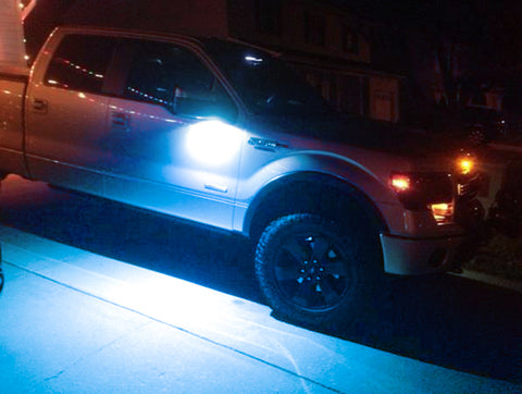 2x Ice Blue LED Under Side Mirror Puddle Light Smoked Lens Lamp For Dodge RAM 1500 2500 3500 2010-2019