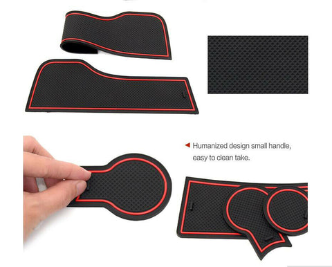 15pcs Full Interior Cup Holder Coaster Door Slot Mat for Toyota Corolla 2014-2019 - Non-slip Anti-dust Mat