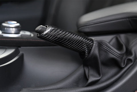 Universal Carbon Fiber Car Handbrake Cover Grip Handle Lever Brake Handle Cover for BMW 1 2 3 4 Series GT E46 E90 E92 E60 E39 F30 F10 F20 Accessories