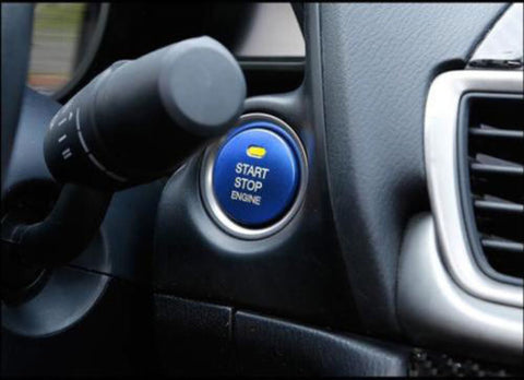 3D Metal Stainless Steel Start Stop Engine Push Button Decor Trim Cover for Mazda 3 6 CX-3 CX-5 CX-9 MX-5 Blue
