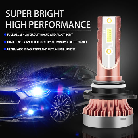 2PCS Ice Blue 100W 9005 LED Headlight Daytime Running Lights w/ Error free special decoders Kit Compatible with Acura ILX TSX MDX or Honda Civic Accord Ridgeline Odyssey