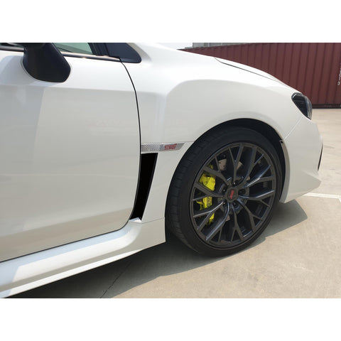 2pcs Matte Black Fender Side Vent Stickers Decor For Subaru WRX STI 2015-2021
