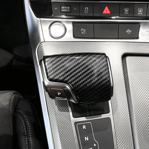 Carbon Fiber Pattern Center Console Gear Shift Knob Cover Trim Decoration for Audi Q7 A4L A5 Q5L