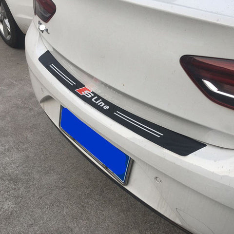 Carbon Fiber Painted Vinyl Rear Bumper Guard Sill Decal for Audi