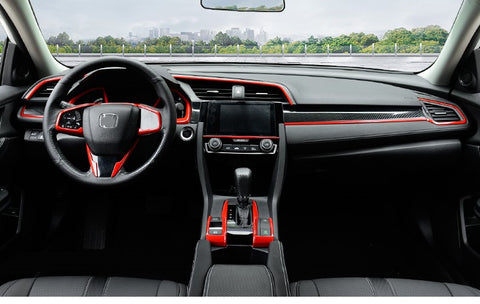 Carbon Fiber Pattern Interior Dashboard Cover Trim Sticker Fit Honda Civic 2016-2020
