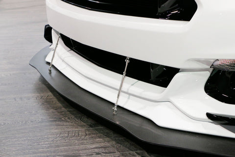 Adjustable 6"-9" / 8"-11" / 10"-13" Front Bumper Lip Splitter Diffuser Strut Rod Tie Bars Fit Most Vehicles, Black / Red / Blue / Silver