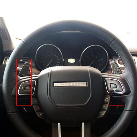 Black/ Red Real Carbon Fiber Steering Wheel Shifter Gear Paddle DSG Extensions For Jaguar XFL XJ XE XFL F-TYPE F-PACE