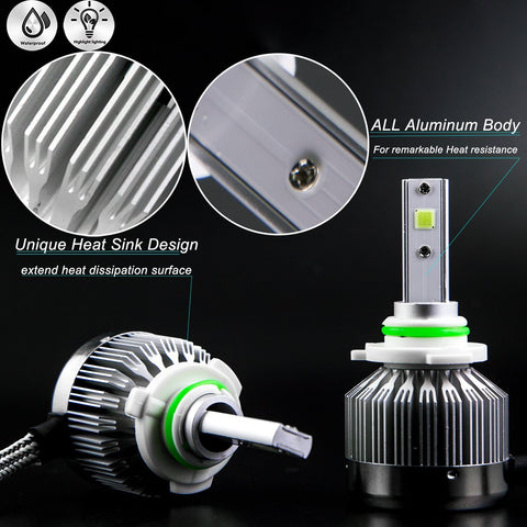 2pcs H8 H9 H11 Ice Blue 8000K COB LED Headlight Bulbs Conversion Kit For High/Low Beam Daytime Running Lights