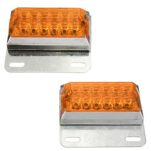 2x Universal 12V 24V Lamp 12-LED Truck UTE SUV Lorry Side Marker Light