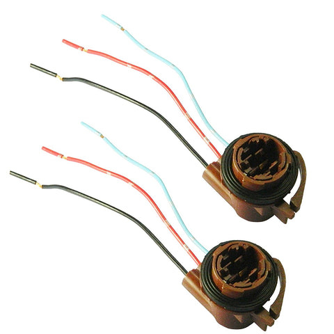 2 x 3157 3357 4157 Brake Turn Signal Light Socket Harness Wires For LED or Stock