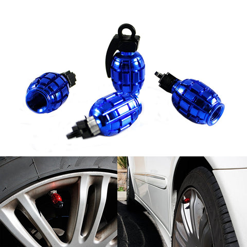 Tire Wheel Valve Stem Caps Set Air Dust Cover Caps Grenade Shape/Skull Shape