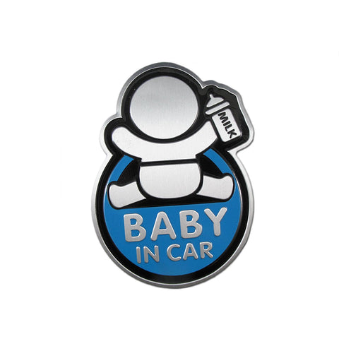 Baby In Car w/ Bottle Warning Signs Funny For Mom Dad Car Window Graphic Vinyl Decals for SUV Truck Car Bumper, Laptop, Wall, Mirror, Motorcycle
