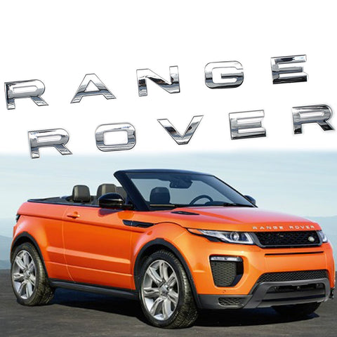 Glossy Black / Matte Black / Matte Silver / Glossy Silver RANGE ROVER Letter Chrome Emblem Decal Sticker Front Hood Rear Trunk Badge for Land Rover Range Rover