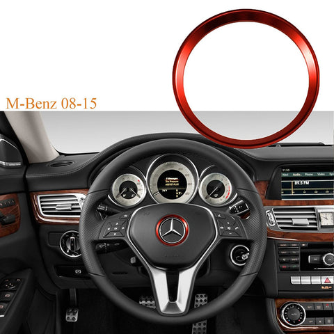 Glossy Car Steering Wheel Center Logo Ring Trim For Mercedes Benz B C GLK