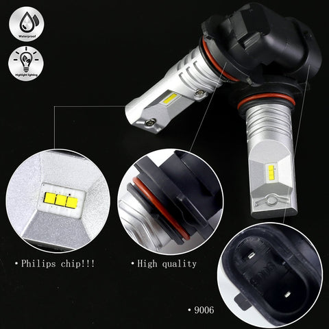 2x 9006 HB4 Luxeon LED Bright White LED Bulbs For DRL Daytime Running Light, Fog Light
