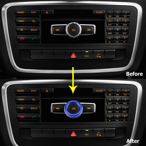 1x JDM Car Stereo Tuner Control Knob Audio Volume Control Decor Ring Cover For Mercedes A B C E S CLA GLA GLK ML GL Class