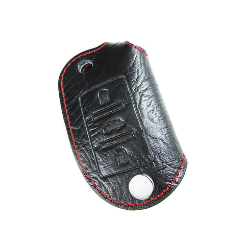 Genuine Leather Carbon Fiber Pattern Key Folding Fob Key Cover Audi Volkswagen Mazda Mercedes-Benz Nissan/Infiniti Kia/Hyundai