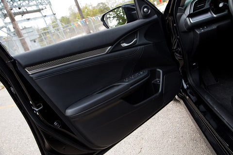 Real Carbon Fiber 3D Interior Inner Door Trim Decals Decoration For 2016 2017 2018 10th Honda Civic Sedan