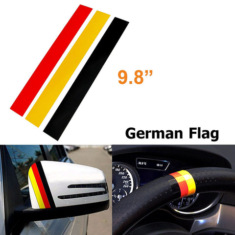 1 Set 9.8" Germany Flag or M-Colored Union Jack UK Flag Stripe Sticker Fit BMW Exterior or Interior Decoration Grille Fender Hood Side Skirt Bumper Side Mirror Dashboard