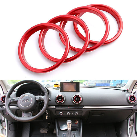 4pcs Chrome Car Auto AC Vent Outlet Decoration Ring Cover Trim for Audi A3 NEW