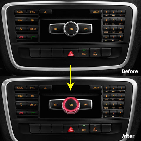 1x JDM Car Stereo Tuner Control Knob Audio Volume Control Decor Ring Cover For Mercedes A B C E S CLA GLA GLK ML GL Class