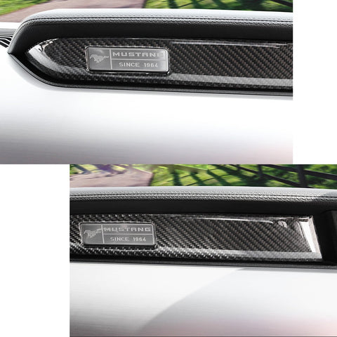 Car Interior Multimedia Control Center Console Penal Trim Carbon Fiber Sticker For Ford Mustang 2015-2020