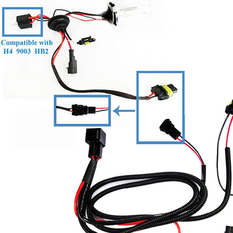 1 set H1 H3 H7 H11 9005 9006 HB4 HID Conversion Kit Relay Wire Harness Adapter Wiring