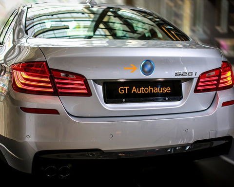 2 Pieces Car Front Rear Logo Chrome Ring Decoration For BMW 5 Series F10 F11