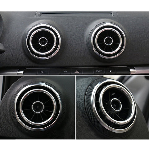 4pcs Chrome Car Auto AC Vent Outlet Decoration Ring Cover Trim for Audi A3 NEW