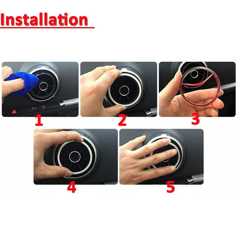 4pcs Chrome Car Auto AC Vent Outlet Decoration Ring Cover Trim for Audi A3 NEW