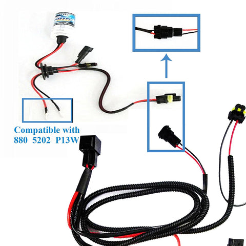 1 set H1 H3 H7 H11 9005 9006 HB4 HID Conversion Kit Relay Wire Harness Adapter Wiring