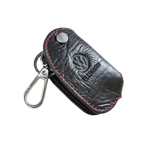 Genuine Leather Carbon Fiber Pattern Key Folding Fob Key Cover Audi Volkswagen Mazda Mercedes-Benz Nissan/Infiniti Kia/Hyundai