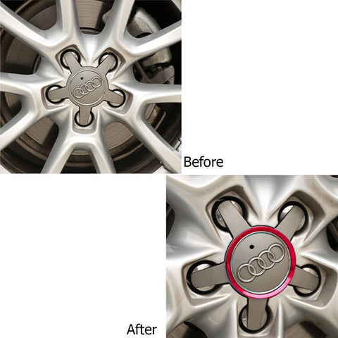 4 Pieces Alloy Car Wheel Rim Center Cap Hub Rings Decoration For Audi BMW