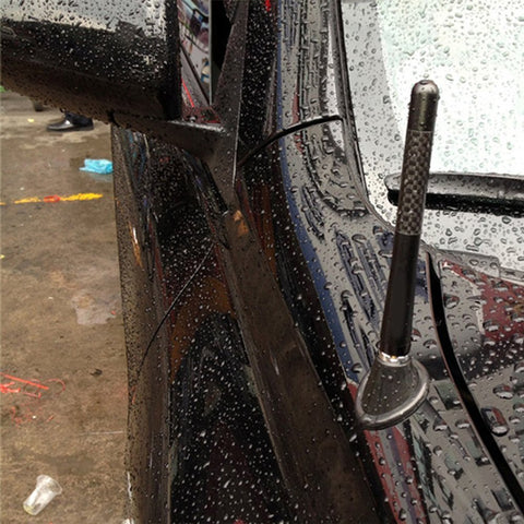 JDM Universal 3" 76mm Black Carbon Fiber Aluminum Car RADIO SCREW-IN Short Antenna Universal Fit