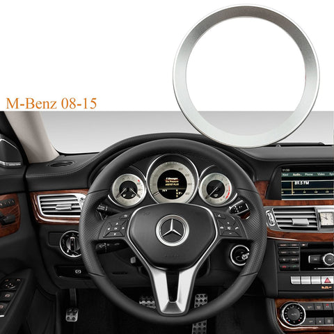 Glossy Car Steering Wheel Center Logo Ring Trim For Mercedes Benz B C GLK