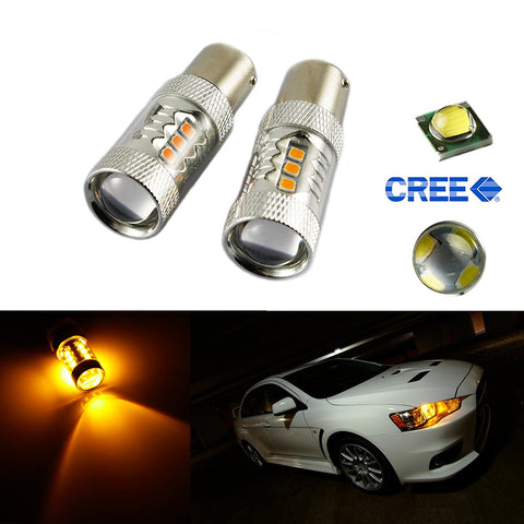 High Power Amber 1156 BA15S LED Bulbs 80W For Car DRL Daytime Running Light, Turn Signal Light, Backup Reverse Brake Stop Light