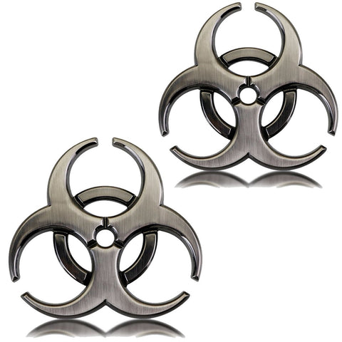 2x Side Badge Stickers 3D Logo Resident Evil Umbrella Corporation Biohazard Metal Chrome Fender Emblem