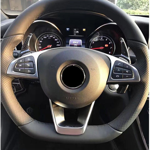 One Set Real Pure Carbon Fiber 3D Steering Wheel DSG Paddle Shifter Extension Direct Fit 2015-up Mercedes Benz C E CLA GLA GLC W205 W213 X205 W117 X156