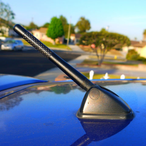 4.7" TRD Logo Carbon Fiber Black Polished Aluminum Alloy Screw-On Radio Aerial Short Antenna For Toyota Car Truck