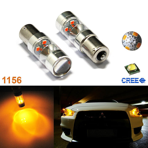 100W CREE 1156 BA15S LED Bulbs Red/Amber for Backup Reverse Lights Bulbs Turn Signal, Backup DRL Lights lamps