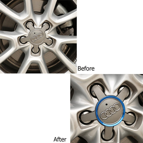 4 Pieces Alloy Car Wheel Rim Center Cap Hub Rings Decoration For Audi BMW