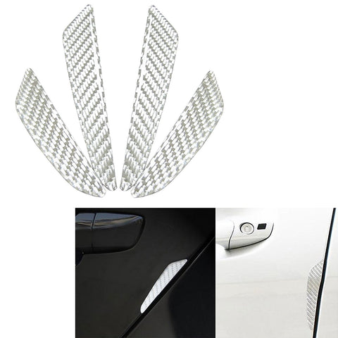 Black / Silver Real Carbon Fiber Car Side Door Edge Protection Guards Trim Sticker